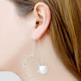 Statement Pearl Silver Plated Drop Earrings, thumbnail 1 of 4
