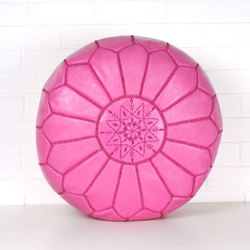 Moroccan Coloured Leather Pouffe, 12 of 12