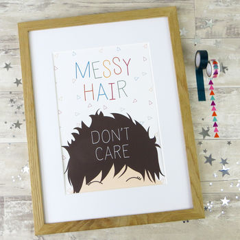 'Messy Hair, Don't Care' Children's Print, 3 of 10