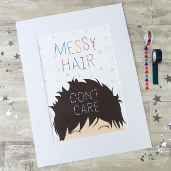 'Messy Hair, Don't Care' Children's Print, 7 of 10