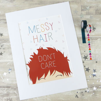 'Messy Hair, Don't Care' Children's Print, 5 of 10