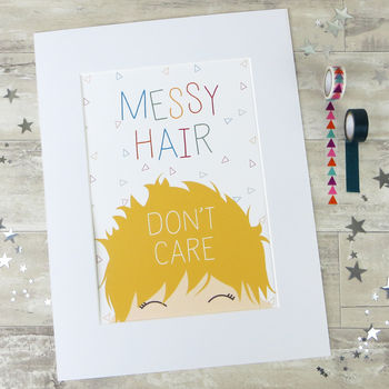 'Messy Hair, Don't Care' Children's Print, 6 of 10