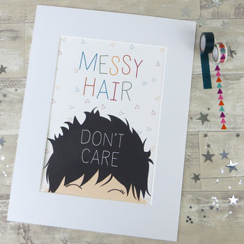 'Messy Hair, Don't Care' Children's Print, 8 of 10