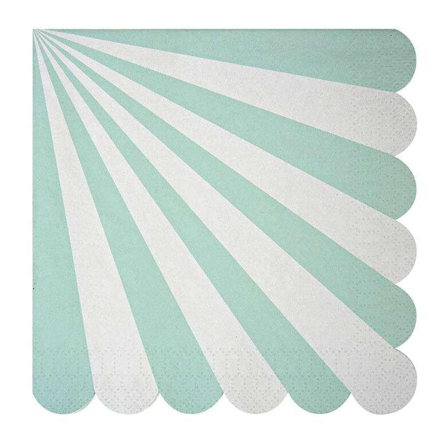 striped mint paper party napkins by postbox party