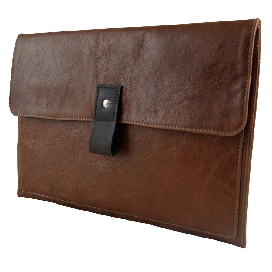 personalised deluxe leather macbook air case by freeload accessories