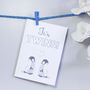 It's Twins Baby Penguin Announcement Card, thumbnail 1 of 2