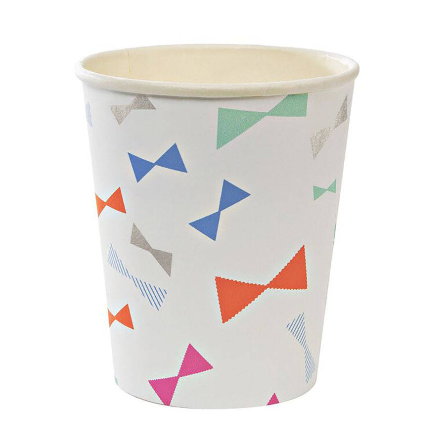 Colourful Bow Print Paper Party Cups By Postbox Party