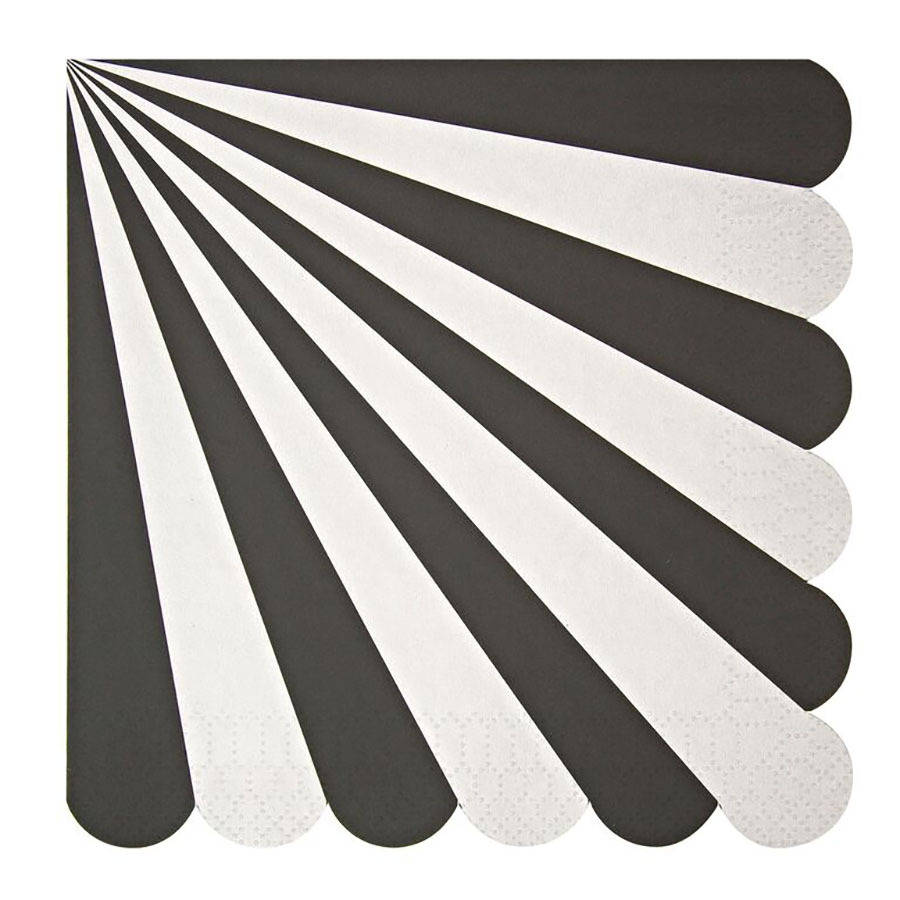 Striped Black Paper Party Napkins By Postbox Party