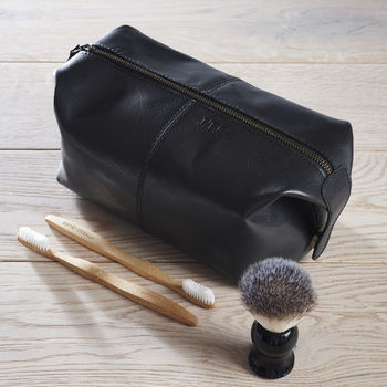 Personalised Initials Leather Wash Bag, 11 of 12