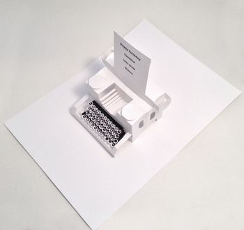 White Personalised Typewriter Pop Up Card, 3 of 4