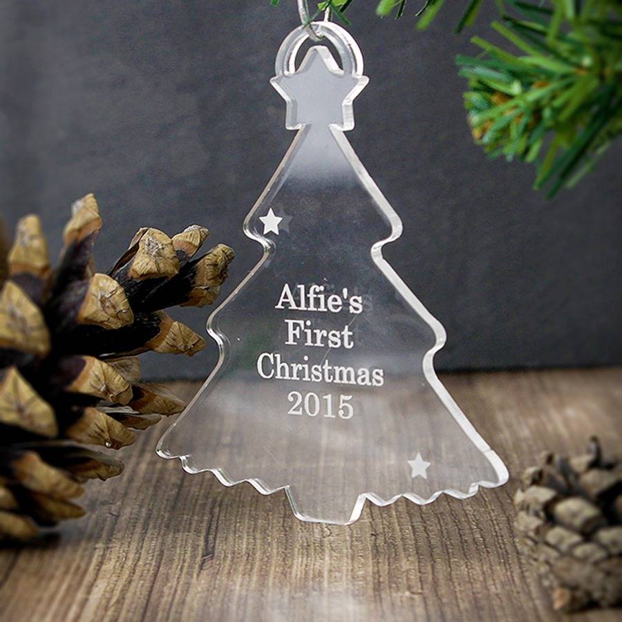 Christmas Tree Personalised Acrylic Decoration By Oli & Zo