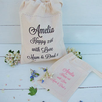 Personalised Message Cotton Gift Bag, 2 of 4