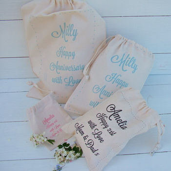 Personalised Message Cotton Gift Bag, 4 of 4