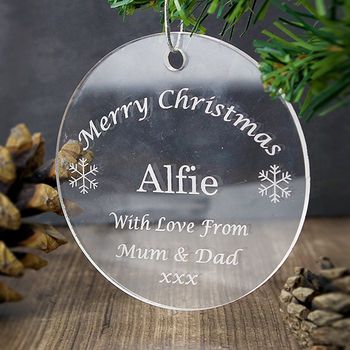 Personalised Bauble Acrylic Decoration Or Gift Tag, 2 of 2