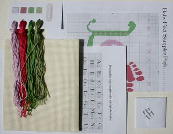 Baby Girl Cross Stitch Sampler Kit, 4 of 6