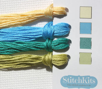 Baby Boy Cross Stitch Sampler Kit, 4 of 6