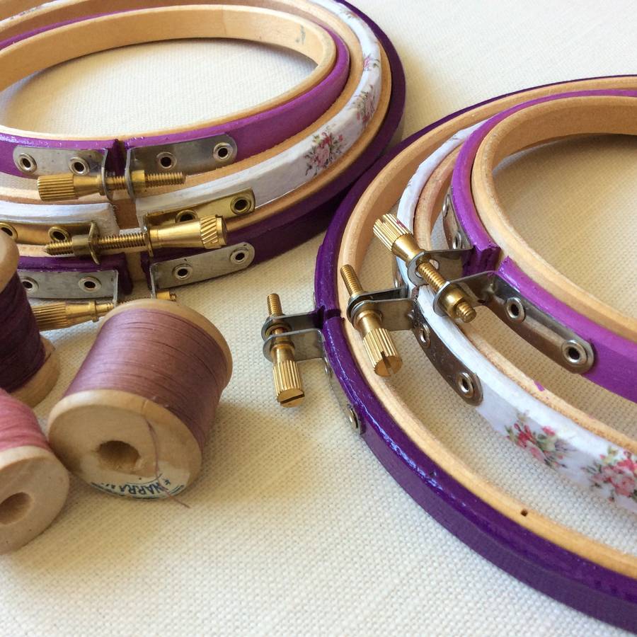 Hand Decorated Embroidery Hoops For Stitchers By Stitch Kits Crafts