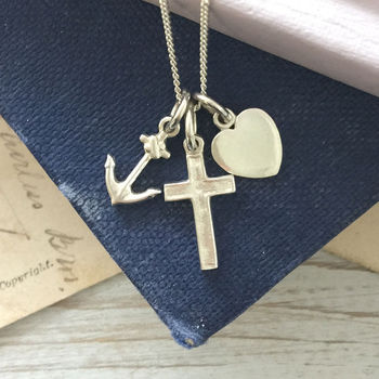 Faith, Hope And Charity Necklace In Silver Or Gold, 5 of 7