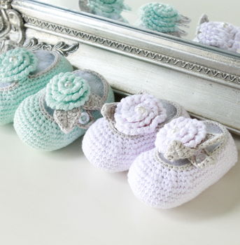 Baby Girl Shoes Headband Set With Pearl Details, 3 of 8