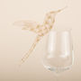 Deco Hummingbird Wine Glass Place Card, thumbnail 2 of 9