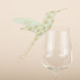 Deco Hummingbird Wine Glass Place Card, thumbnail 4 of 9