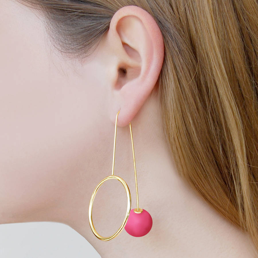 Blush Pink Galaxy Statement Orb Earrings By Jasper & Opal