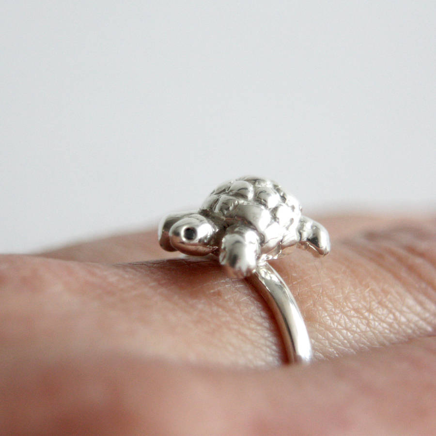 tortoise ring sterling silver diamond eyes by rock cakes ...