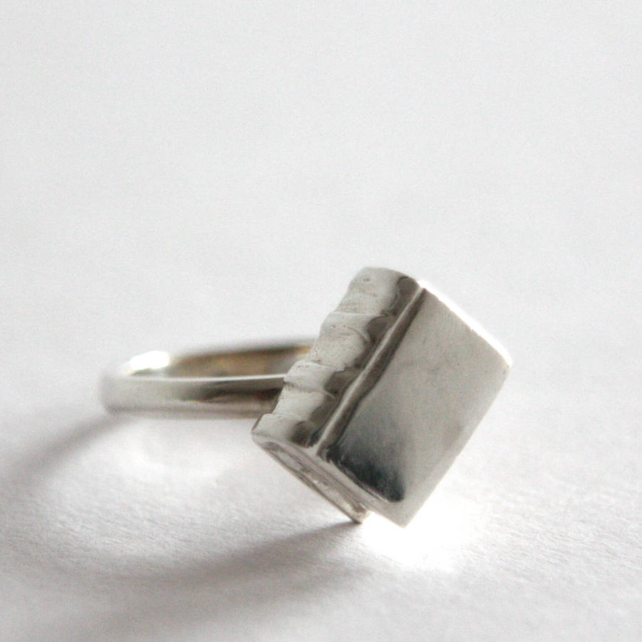 book ring handmade sterling silver by rock cakes