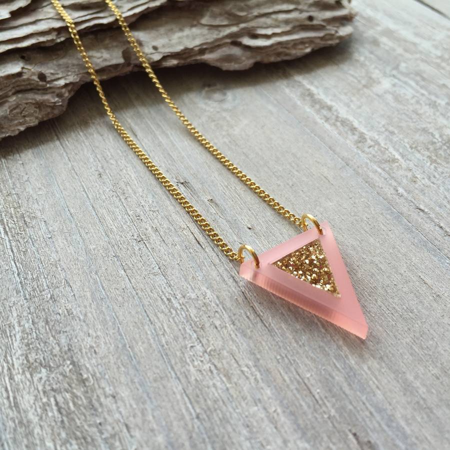 acrylic and glitter geometric flag necklace by sarah keyes contemporary ...