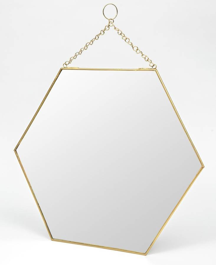 small hexagon shaped mirror by posh totty designs interiors
