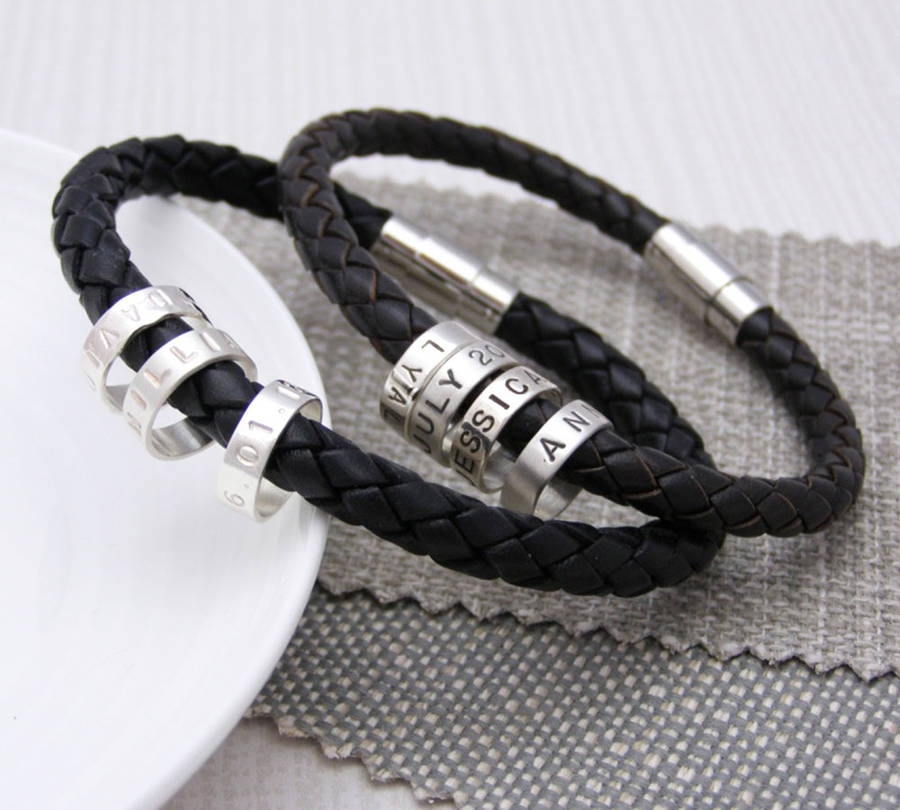 men's leather hoop bracelet by soremi jewellery | notonthehighstreet.com