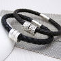 Men's Leather Hoop Bracelet, thumbnail 9 of 11