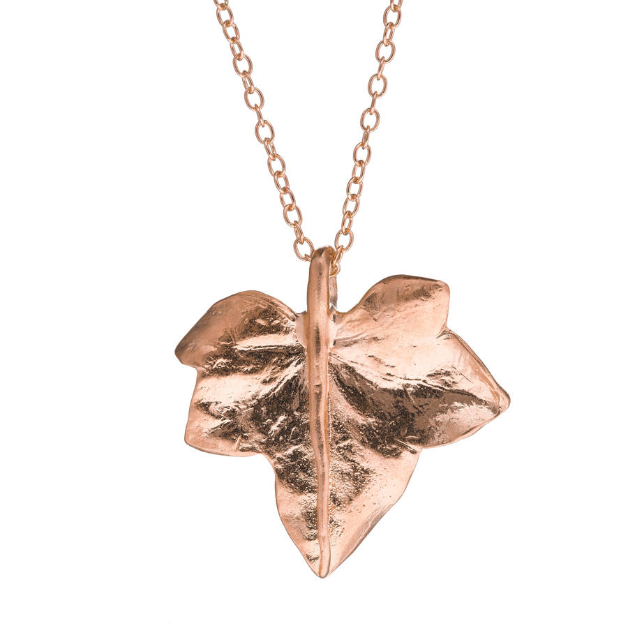 wild ivy leaf necklace rose gold by chupi