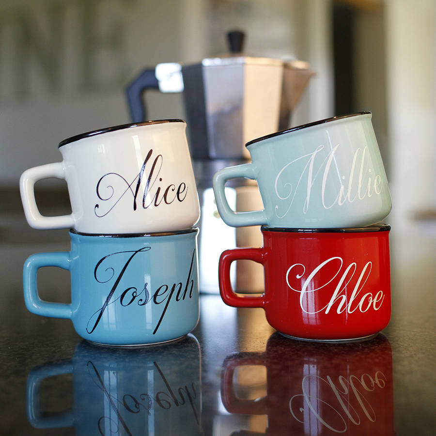 Set Of Two Personalised Espresso Mugs By Jonny's Sister