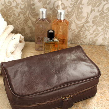 Luxury Italian Leather Washbag. 'The Raffaelle', 9 of 12