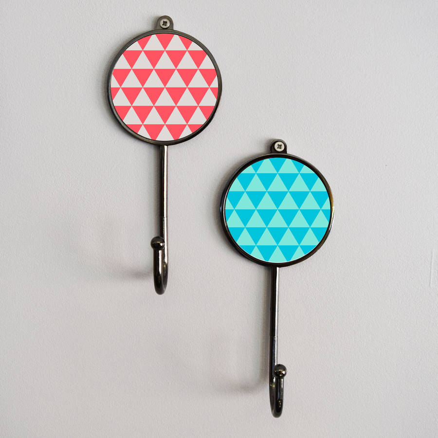 geometric pattern wall bedroom hooks by pushka home