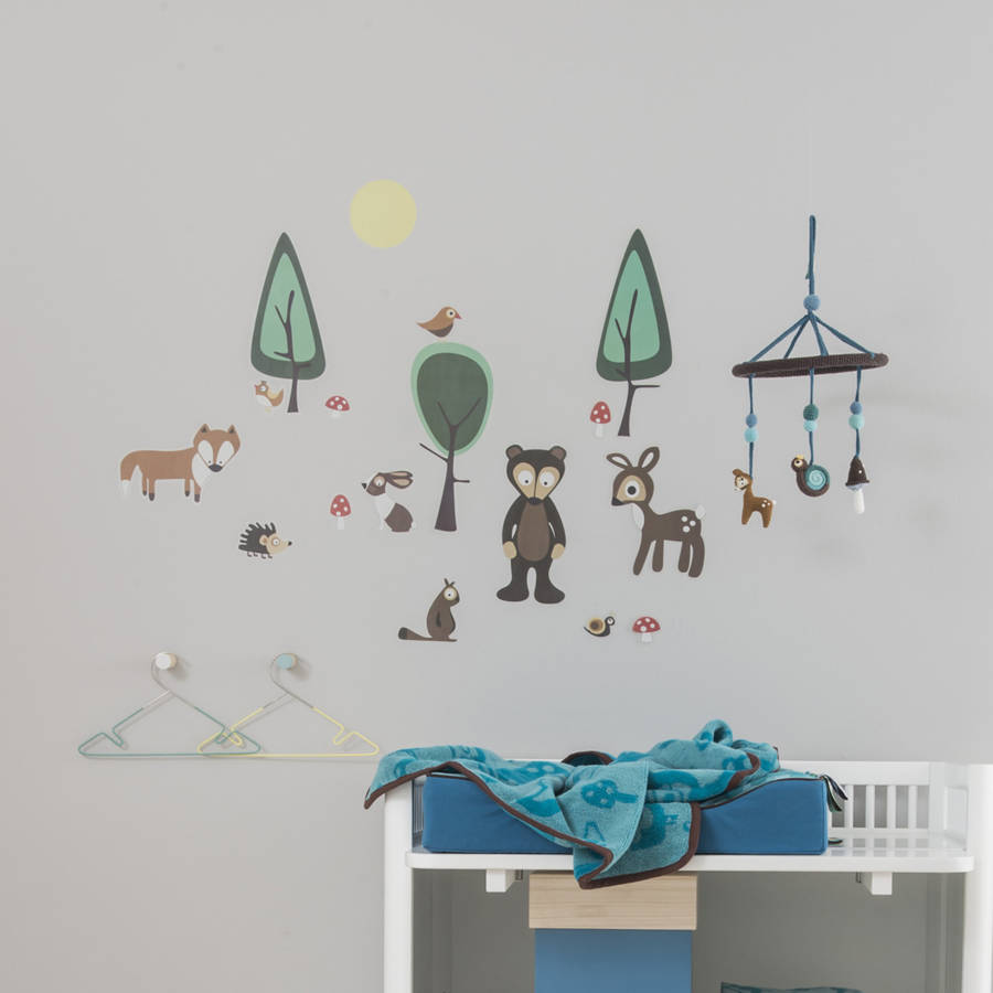 forest wall sticker set by rocket and fox