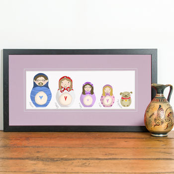 Personalised 'Russian Doll Family' Print, 5 of 12