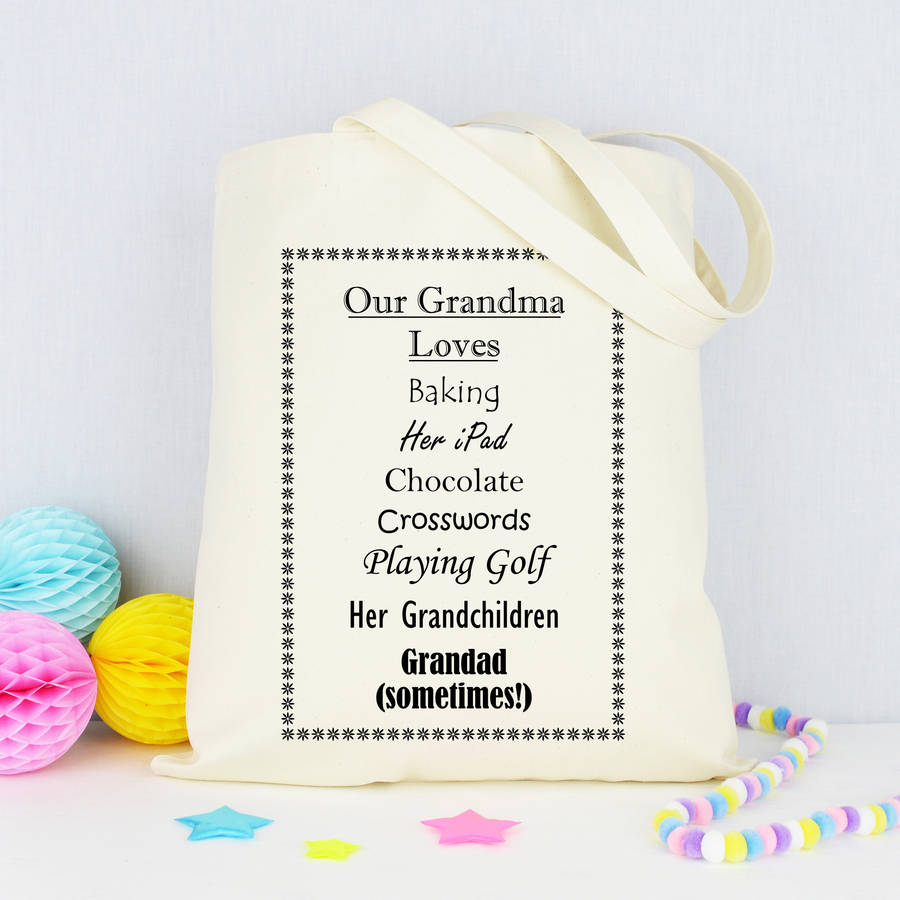 Personalised Grandma Loves Shopping Bag By Andrea Fays