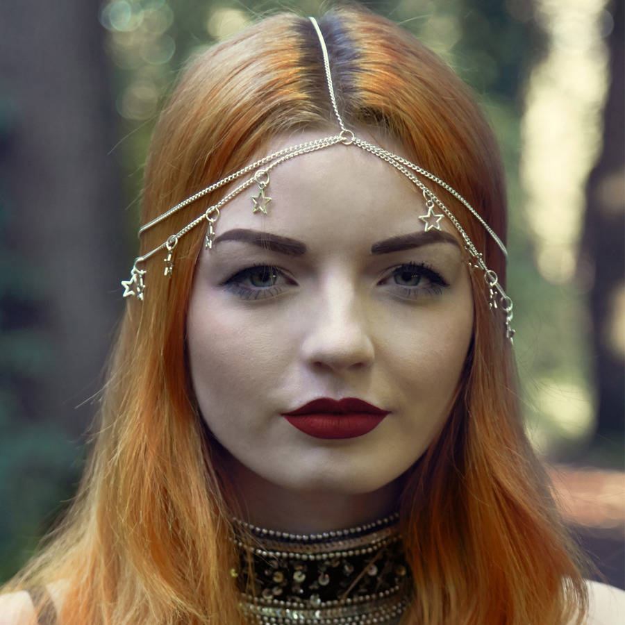 hollow silver stars head chain by stephanieverafter ...
