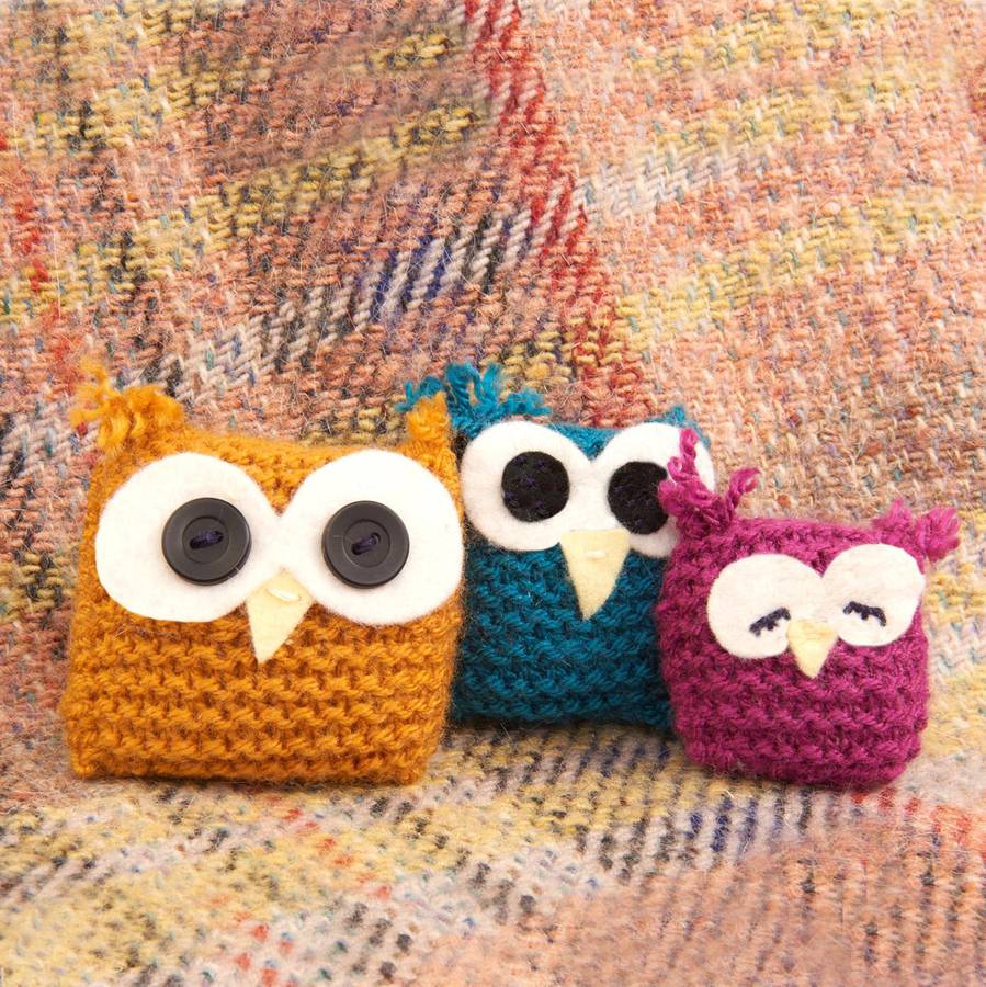 owl family 'learn to knit’ kit by charlie&hannah | notonthehighstreet.com