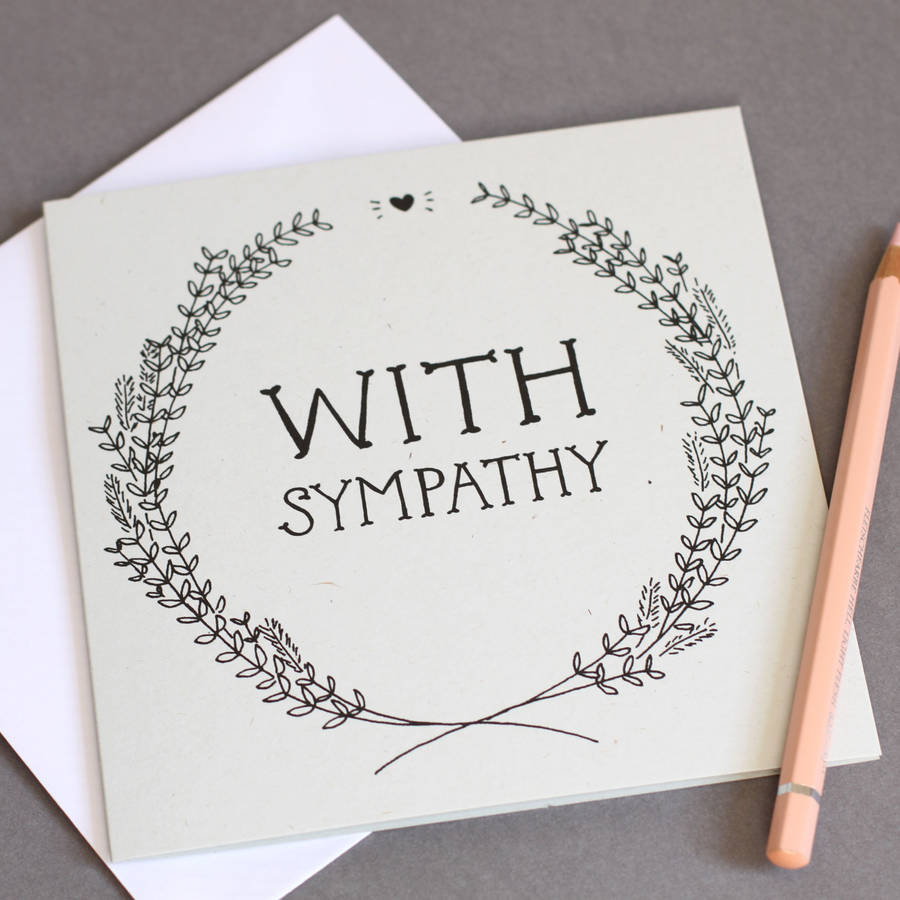 With Sympathy Card By Wolf Whistle Notonthehighstreet Com