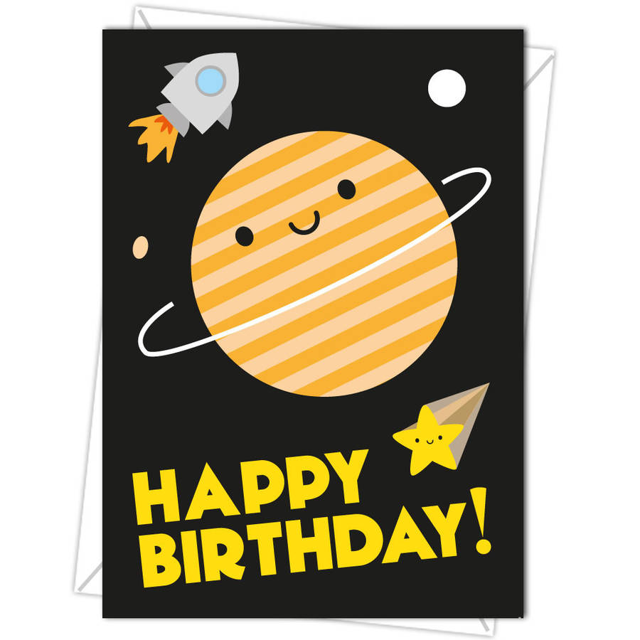 'happy birthday' in space card by asking for trouble