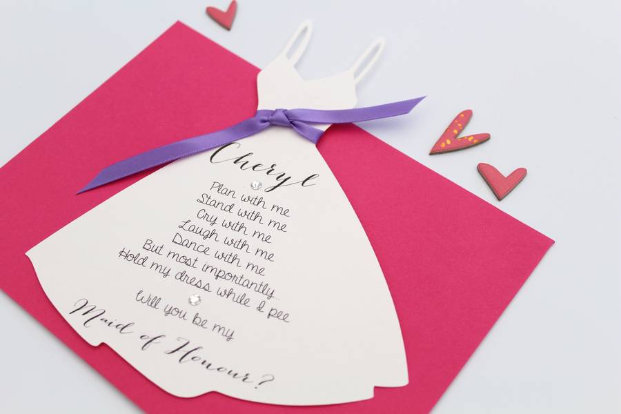 Will You Be My Bridesmaid Dress Card By Baby Yorke Designs Will You Be My Bridesmaid Dress Card