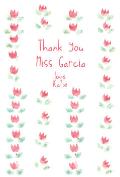 Personalised Thank You Teacher Card, With Roses, 3 of 6