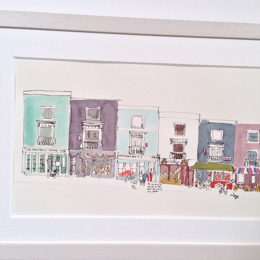 Portobello Road Shops Limited Edition Giclee Print By Chris Gent