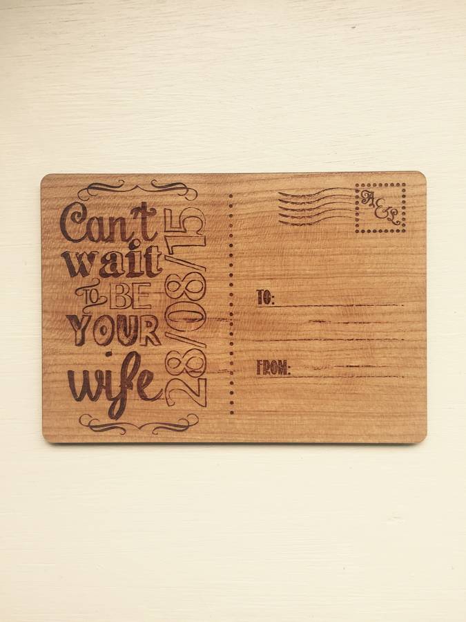 Personalised 'Can't Wait To Be Your Wife' Postcard By Polly & Me