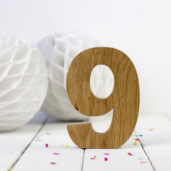 Wooden Number Set Oak, 9 of 10