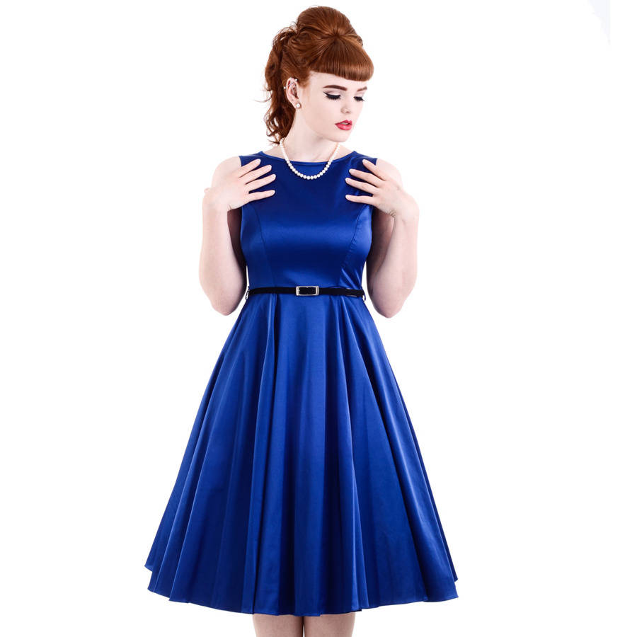 1950s vintage style cobalt audrey hepburn dress by lady vintage ...