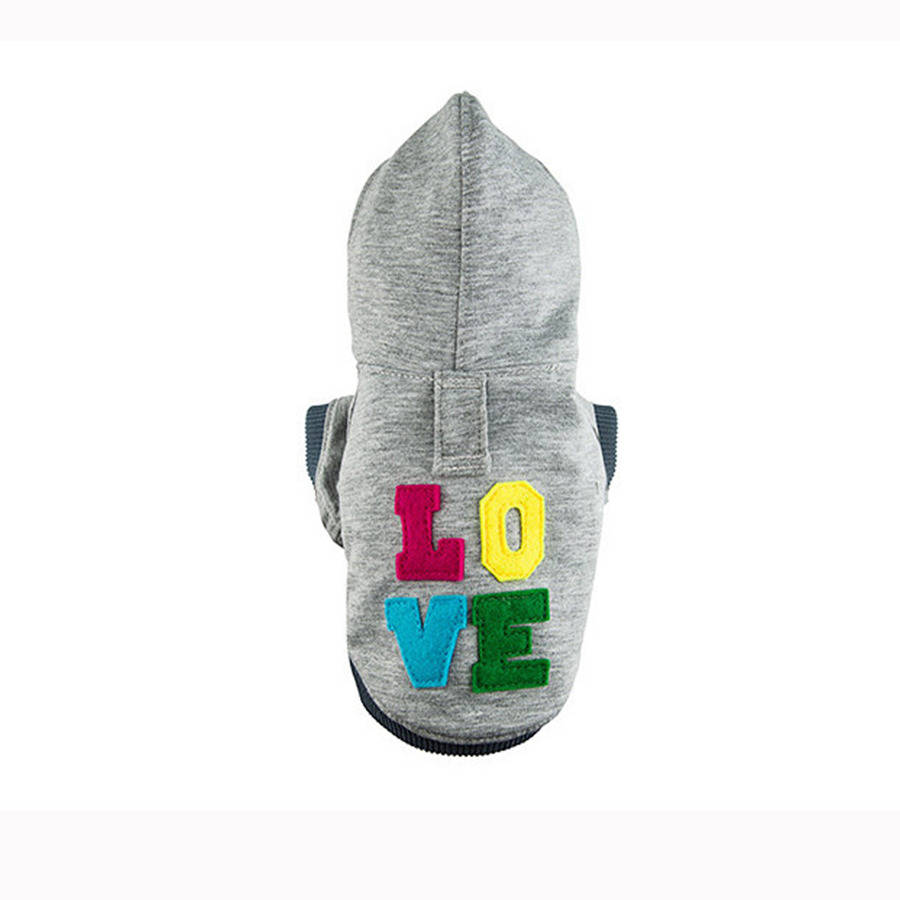 'Love' Dog Hoodie By Jolly & Bea's Dog & Cat Accessories
